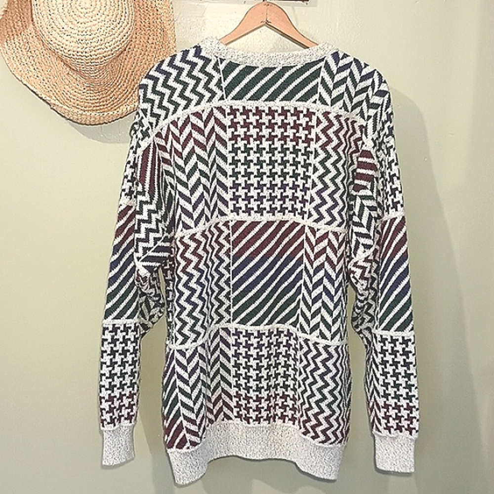 VTG Men's Claybrooke Outdoors Crew Neck Knit Sweater Colorblock Size Large - Picture 2 of 7